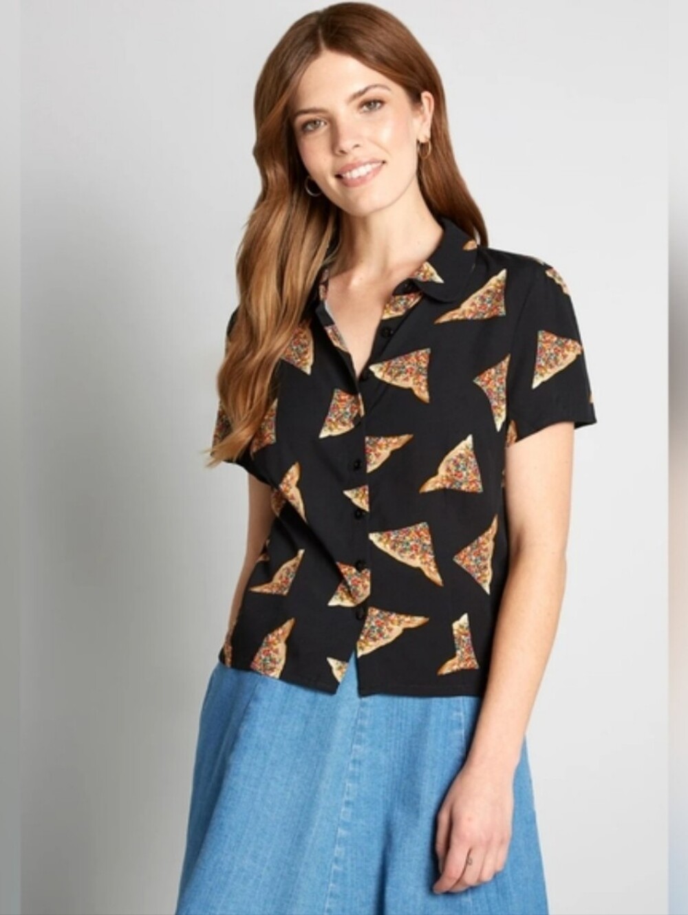 NWT Dangerfield Button up to with Rainbow sprinkled Toasts print